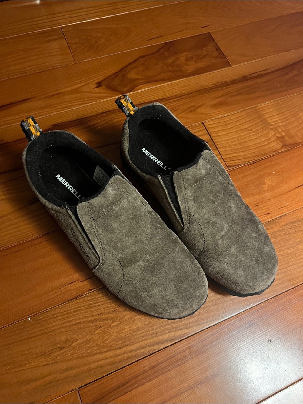 Merrell kids Slip-On Suede Loafers.